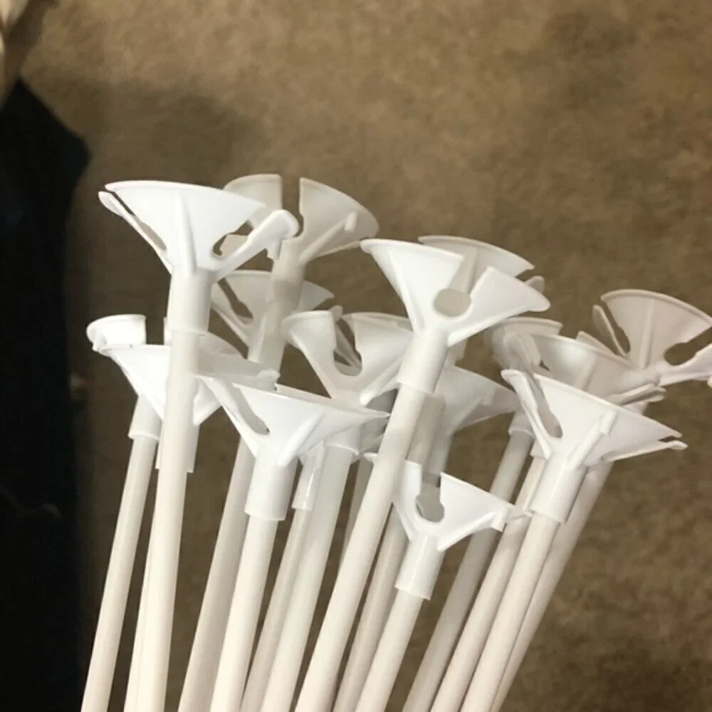 17 White Balloon Sticks for Parties